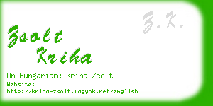 zsolt kriha business card